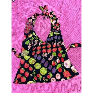 Vintage Betsey Johnson Fruit Print Halter Top